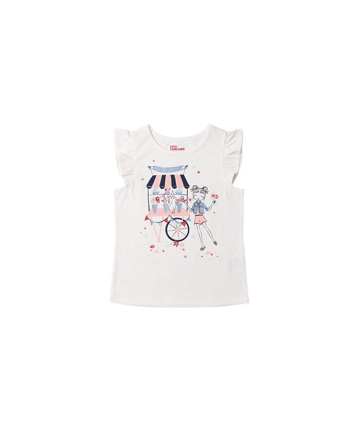 Epic Threads Toddler Girls Short Flutter Sleeve Graphic Tee - Macy's