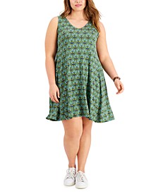Plus Size Printed Crisscross-Back Dress, Created for Macy's