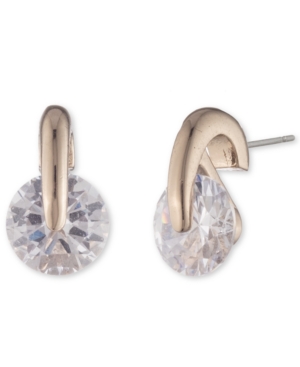 GIVENCHY GOLD-TONE AND CZ STUD EARRING