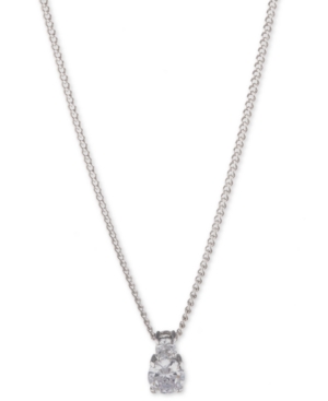Shop Givenchy Crystal Pendant Necklace In Silver