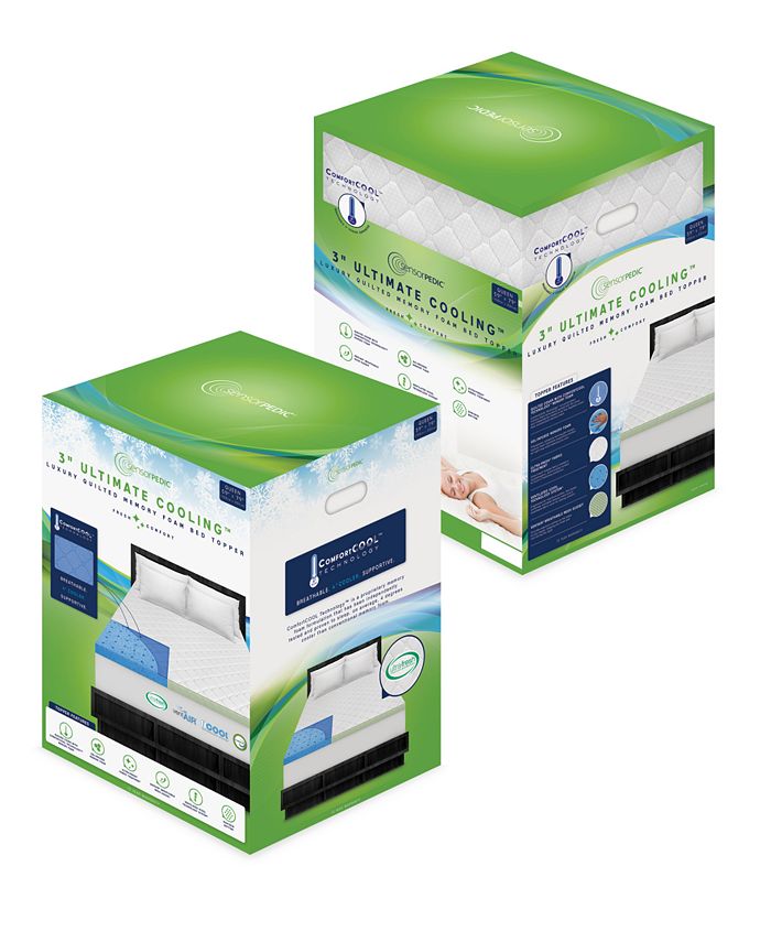 SensorPEDIC 3" Ultimate Cooling Luxury Quilted Memory Foam Bed Topper