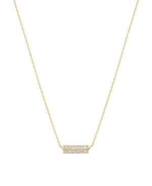 Shop Ettika Crystal Cylinder Bar Necklace In Gold Plated
