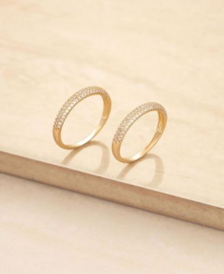 Gold Plated Pave Ring Set