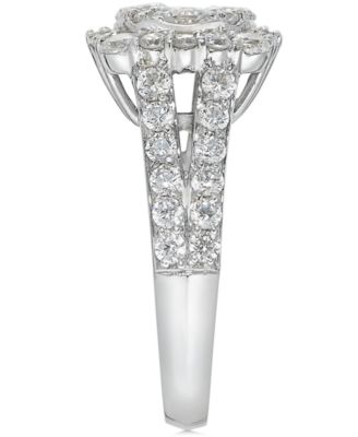 Diamond Cluster Engagement Ring (2 ct. t.w.) in 14k White or Yellow Gold