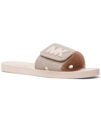 women's mk signature logo pool slide sandals
