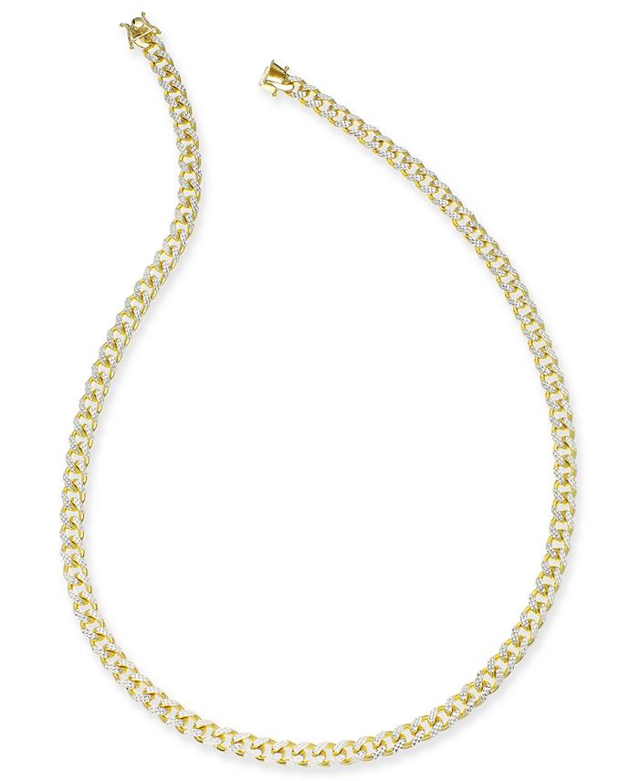 Macy's 24" Men's TwoTone Cuban Link Chain Necklace in 18k GoldPlated