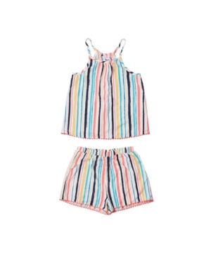 Little Girls Striped Tank and Short Challis Set