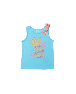 Little Girls Graphic Bow Strap Tank