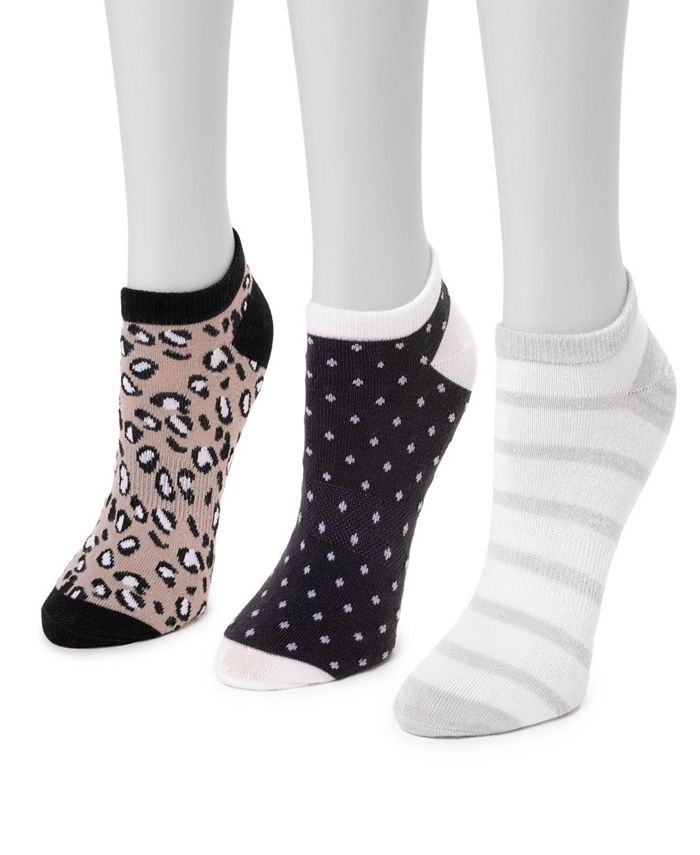 Muk Luks Women's 3 Pair Pack Ankle Sock & Reviews - Shop Socks - Women ...