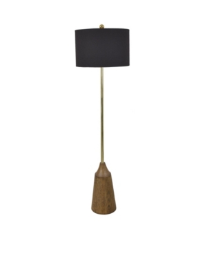 Crestview Evolution By  Collection Kinnie Wood Floor Lamp In Black