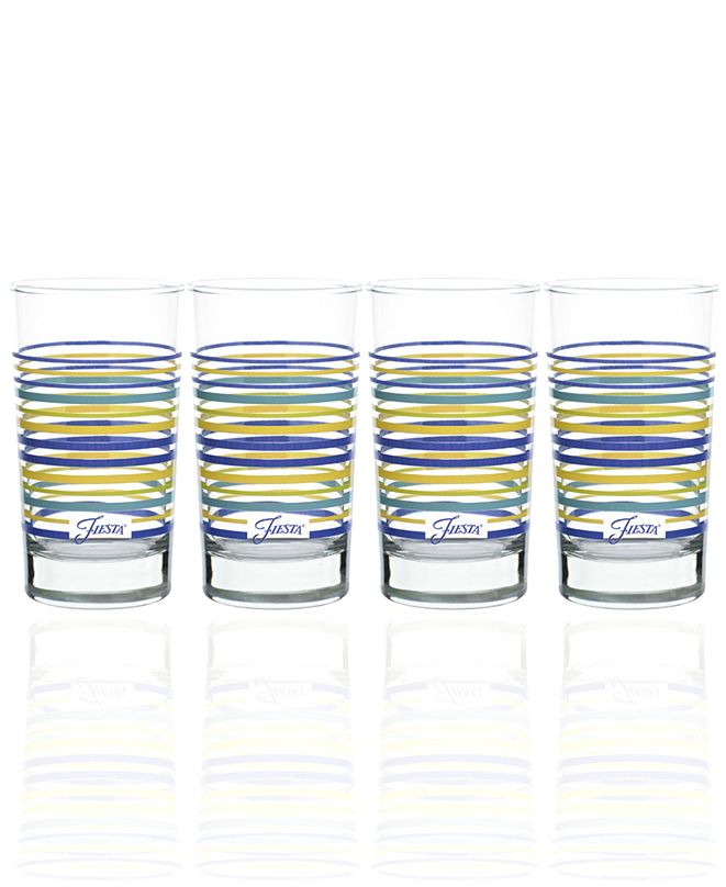Fiesta Set of 4 Lapis Stripe Juice Glasses & Reviews Glassware