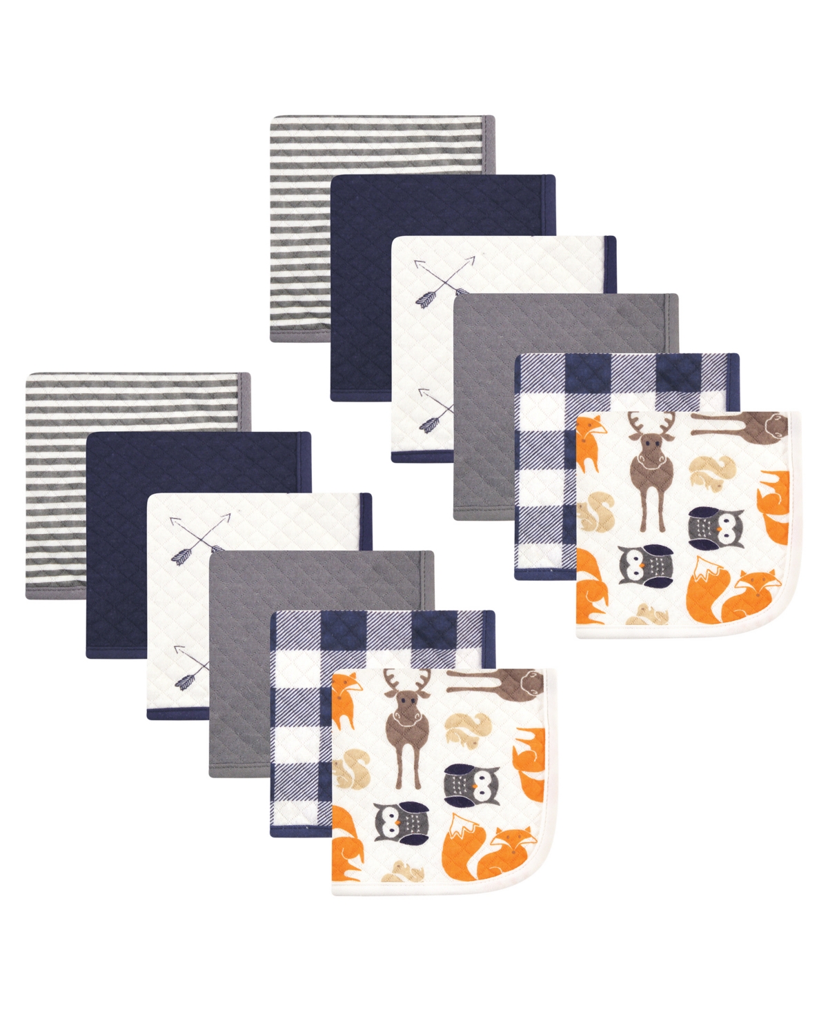 Hudson Baby Boys 12-Piece Quilted Washcloth Set