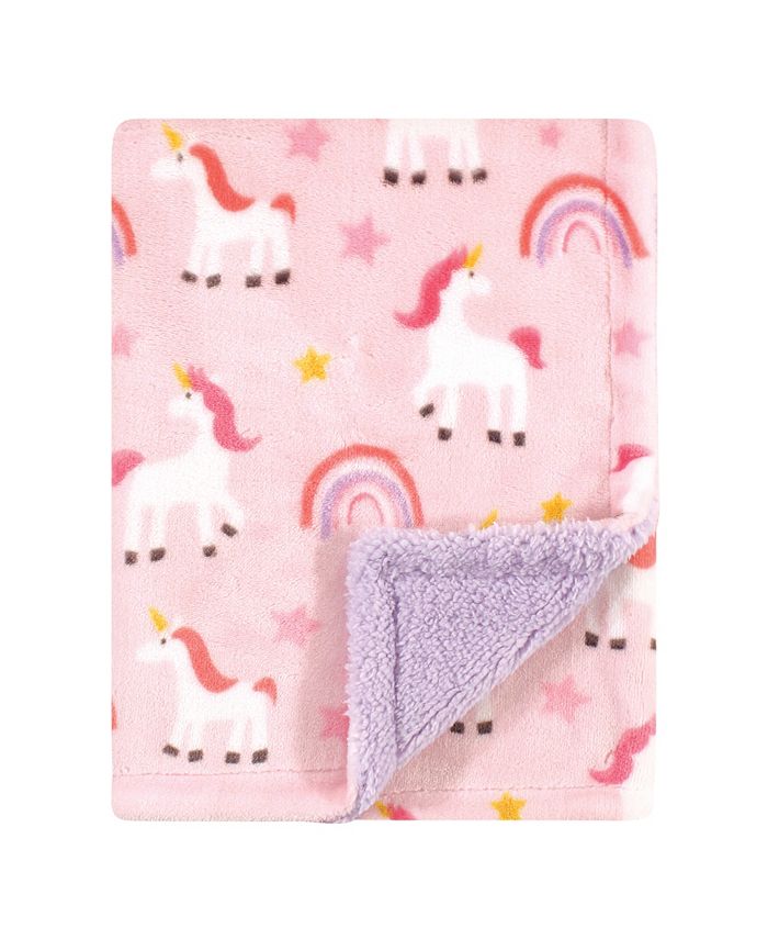 Luvable Friends Baby Girls and Boys Plush Blanket with Sherpa Back Macy's