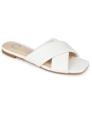 Shop Journee Collection Women's Carlotta Flat Slide Sandals In White