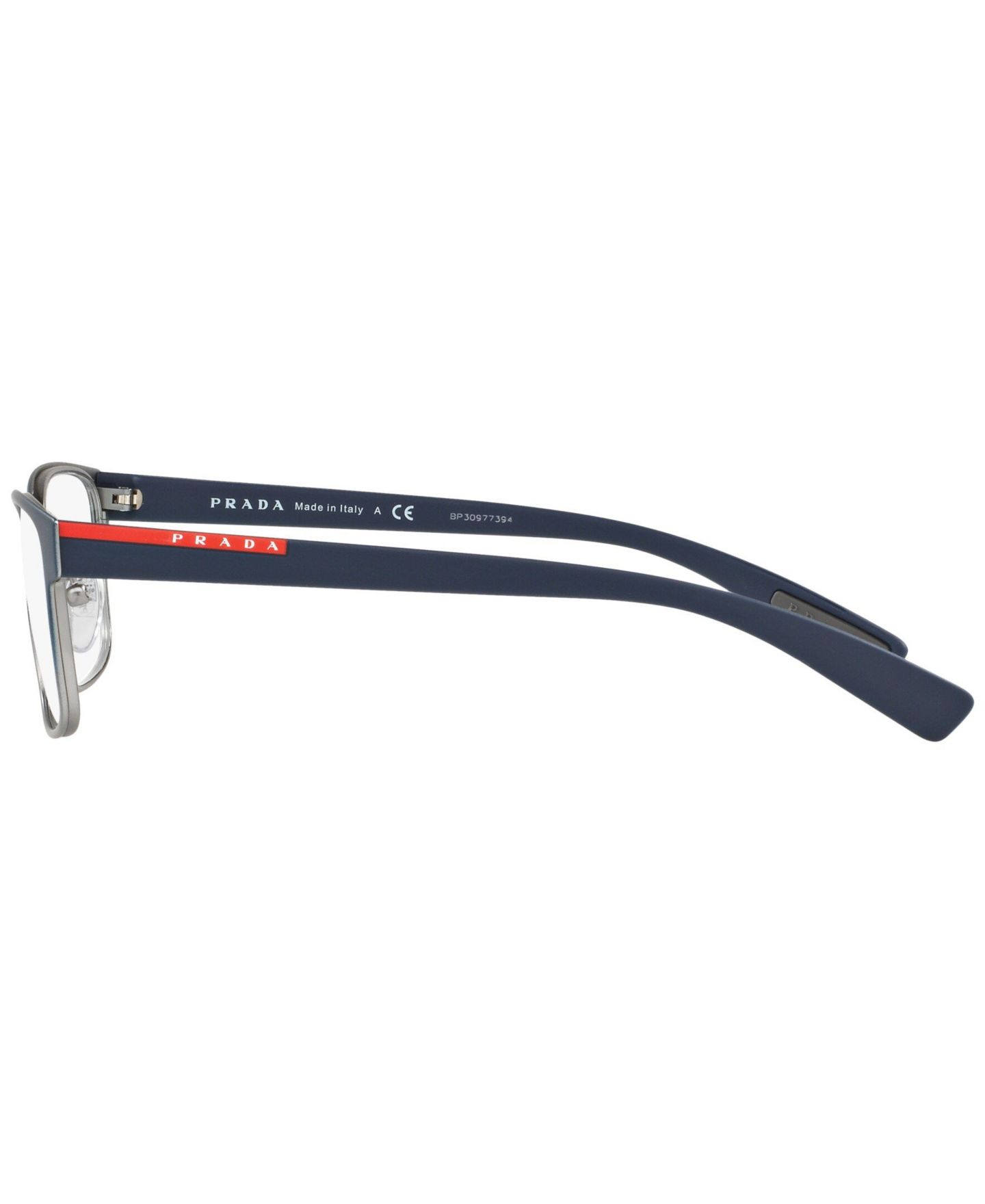 Мужские очки PRADA LINEA ROSSA Man Rectangle Metal PS 50GV Lifestyle Eyeglasses, цвет: Синий — фото 2