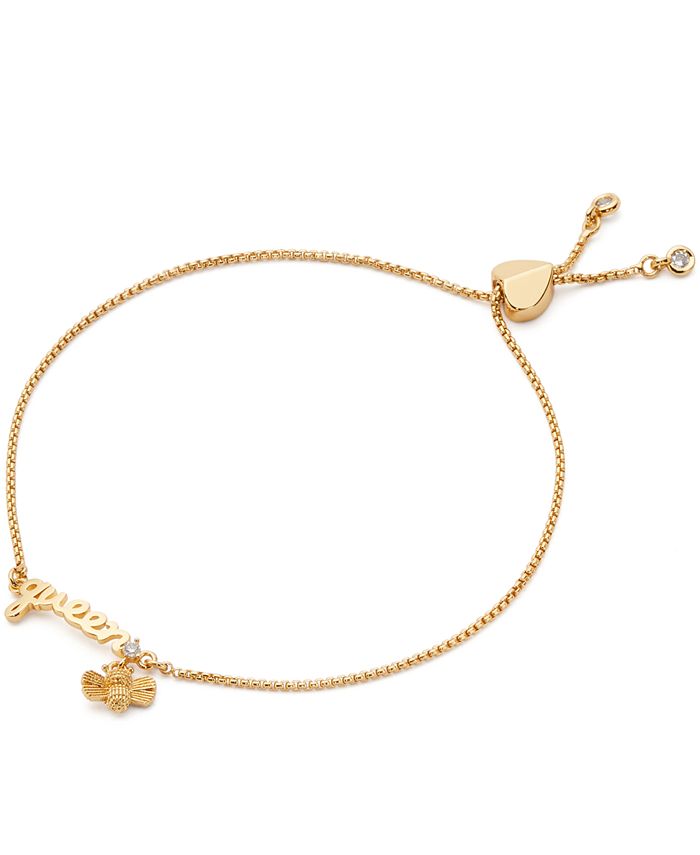 kate spade new york Gold-Tone Cubic Zirconia Queen Bee Slider Bracelet &  Reviews - Bracelets - Jewelry & Watches - Macy's