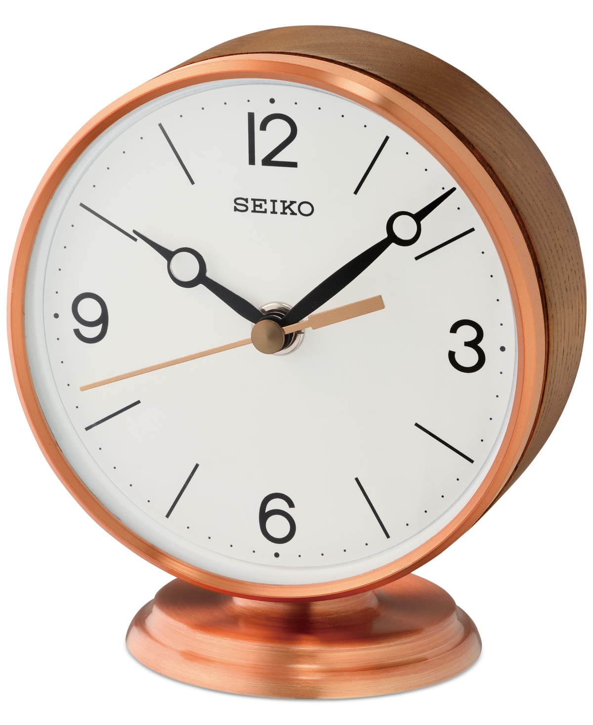 UPC 020963854014 product image for Seiko Braxton Rose Gold-Tone Desk & Table Clock | upcitemdb.com