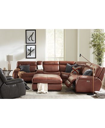 Furniture - Thaniel 3-Pc. Leather Sofa with 2 Power Recliners, Created for Macy's