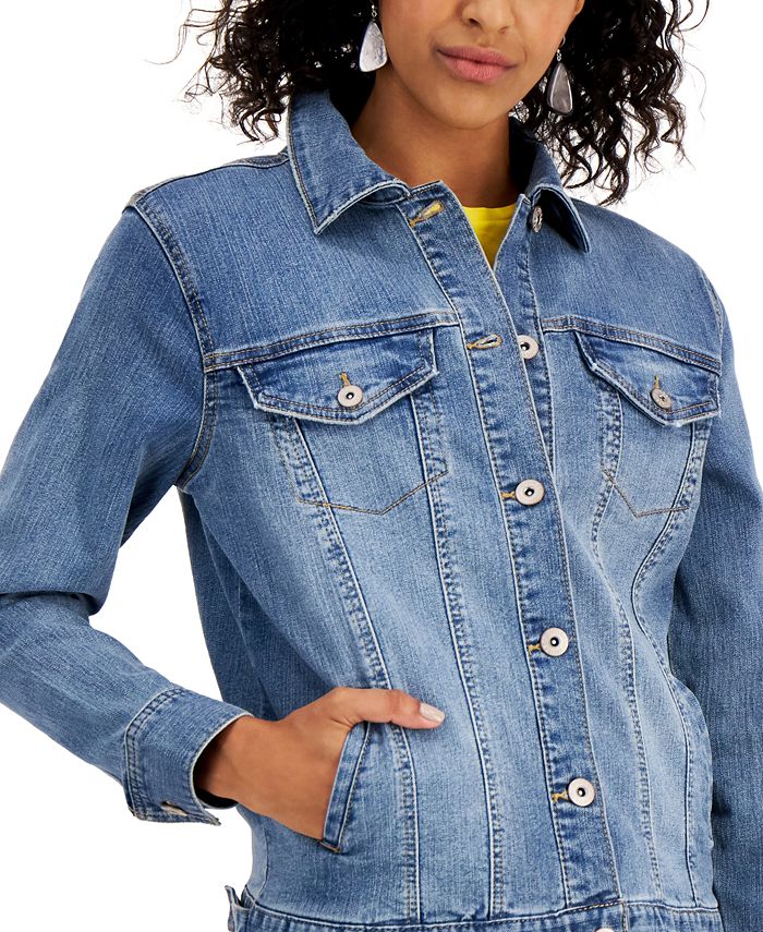 Style & Co Petite MediumWash Denim Jacket, Created for Macy's