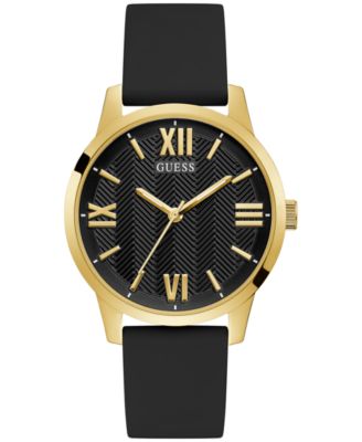GUESS - Men's Black Silicone Strap Watch 42mm