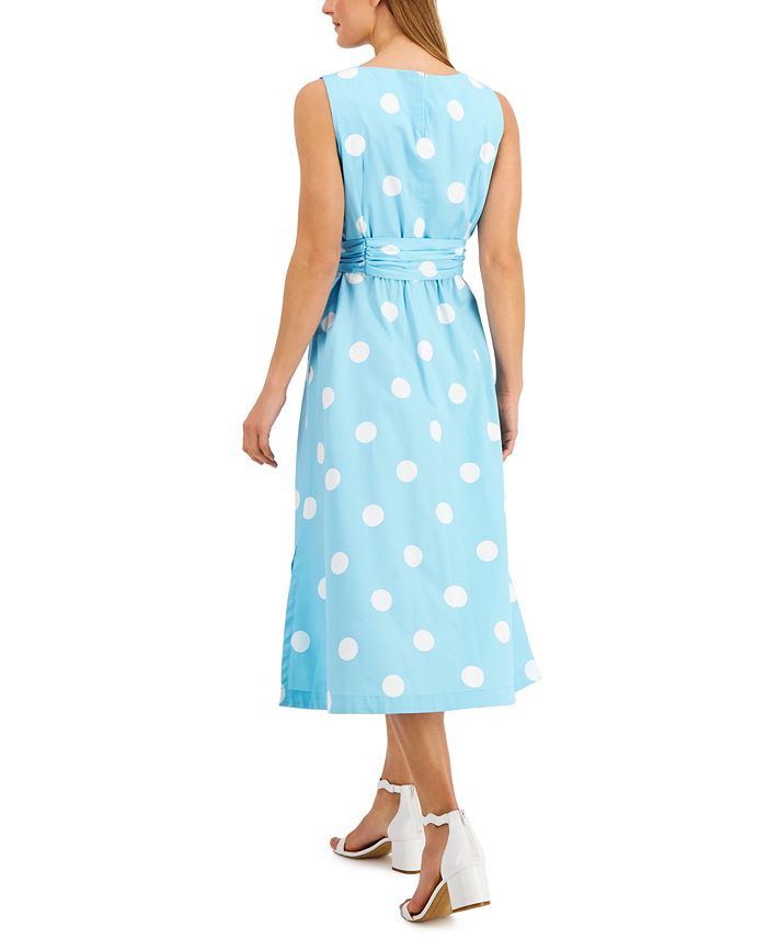 anne klein dot print midi dress