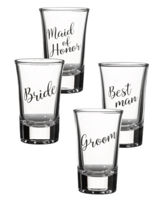 lillian rose set of 4 tall shot glasses