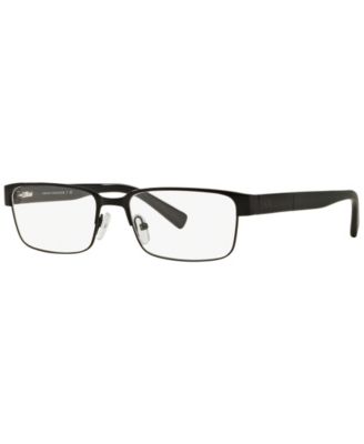 Armani Exchange AX1017 Men's Rectangle Eyeglasses - Shiny Blac