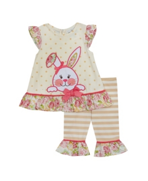Rare Editions Toddler Girls 2 Piece Bunny Applique Legging Set