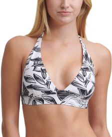 Printed Triangle Halter Bikini Top