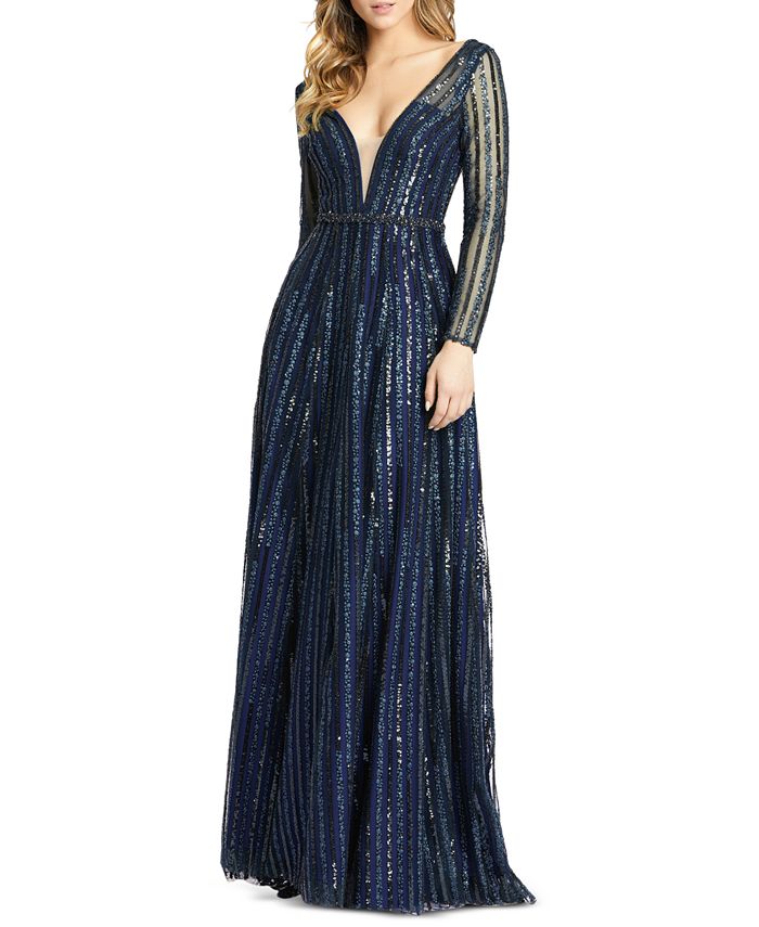 Macy's navy blue sequin dress store