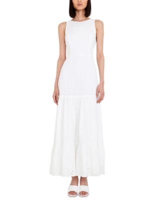 chinese dress ladies Helpa Tiered Bardot Maxi Dress in White main image 0