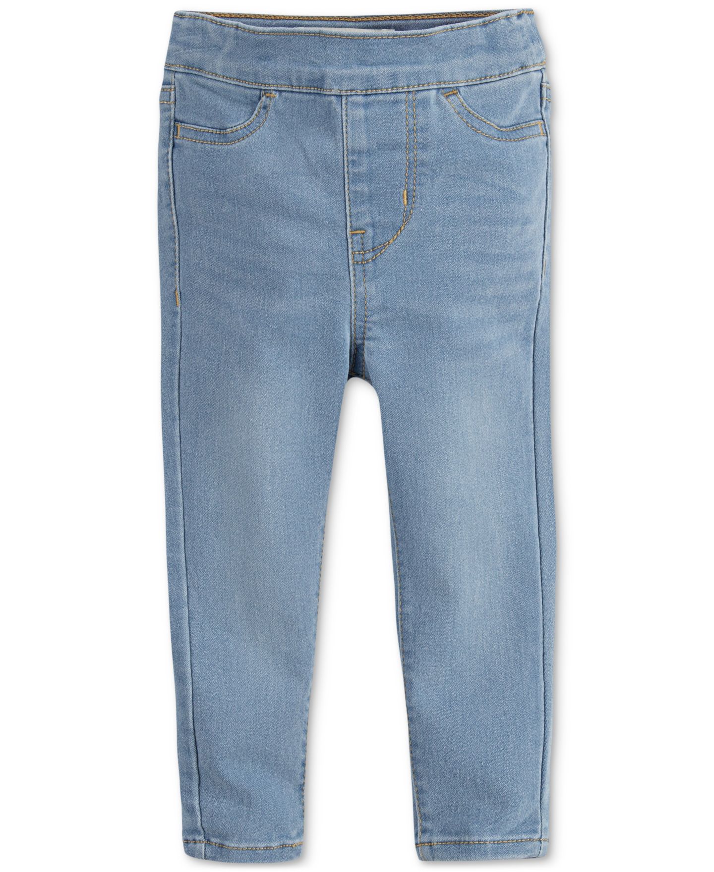 Детские джеггинсы Levi's джинсовые на резинке, для девочки, цвет: Светлый синий — фото 1