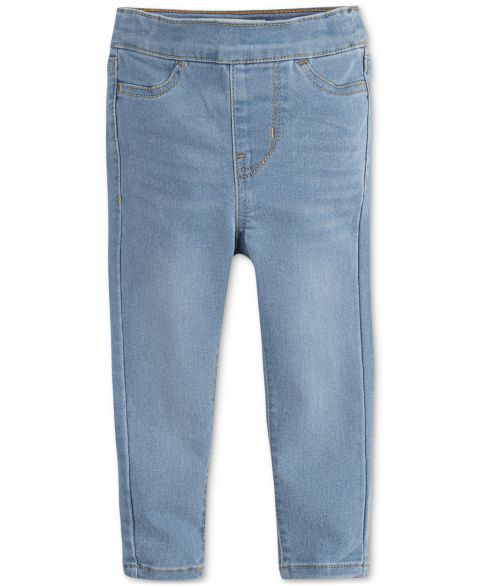 Детские джеггинсы Levi's джинсовые на резинке, для девочки, цвет: Светлый синий