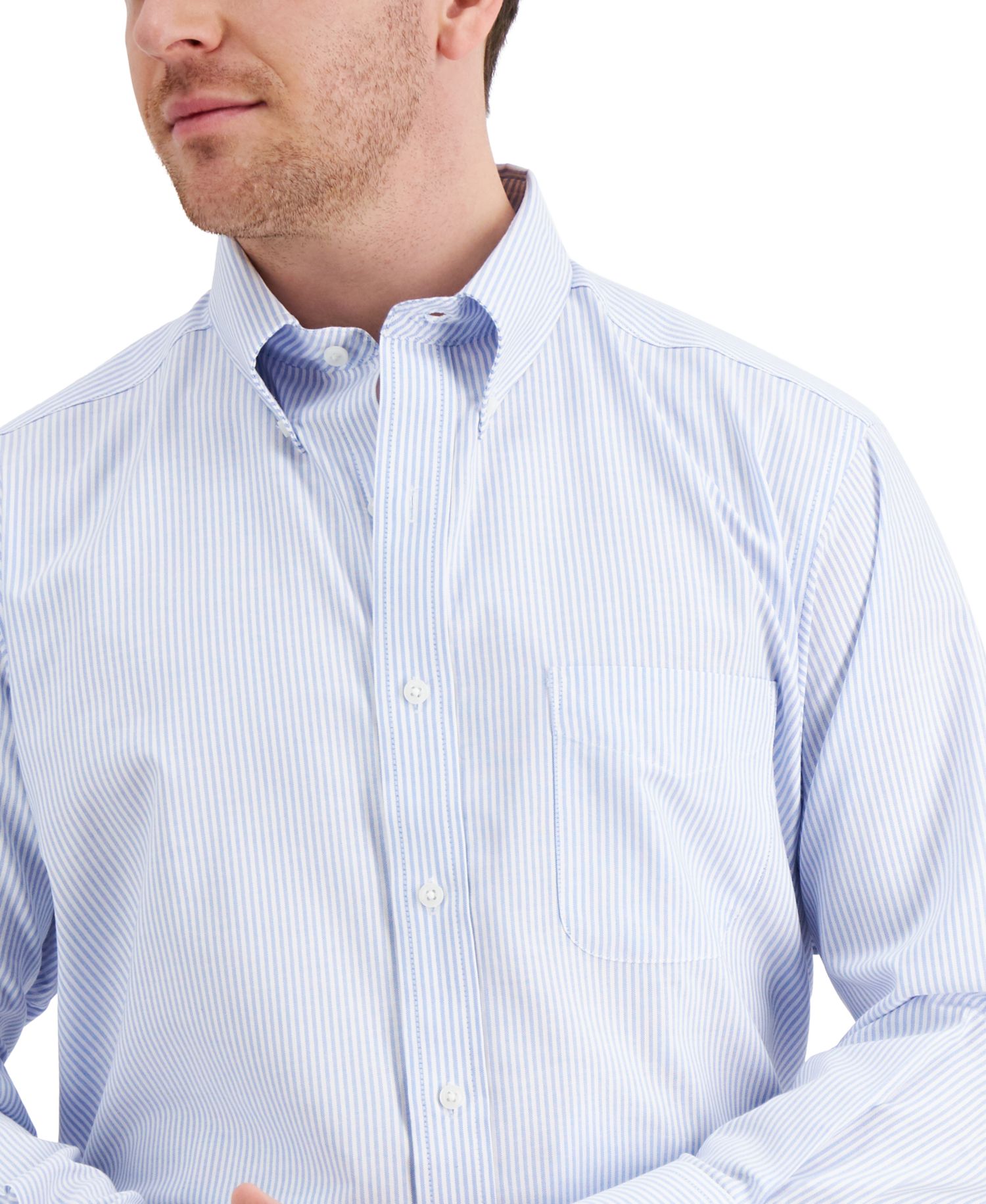 Men's Regular Fit University Stripe Dress Shirt