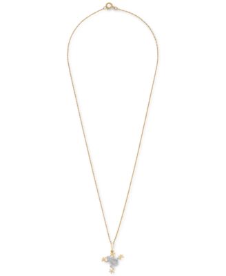 Diamond Frog 18" Pendant Necklace (1/10 ct. t.w.) in 10k Gold, Created for Macy's