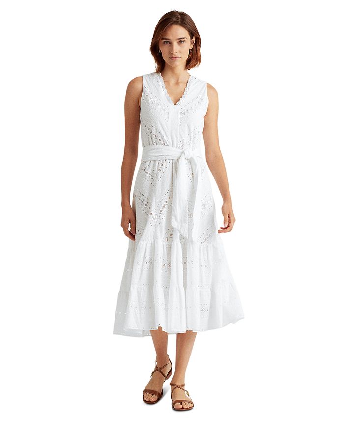 Lauren Ralph Lauren Sleeveless V-Neck Dress - Macy's