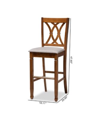 Calista Modern and Contemporary Fabric Upholstered 2 Piece Bar Stool Set