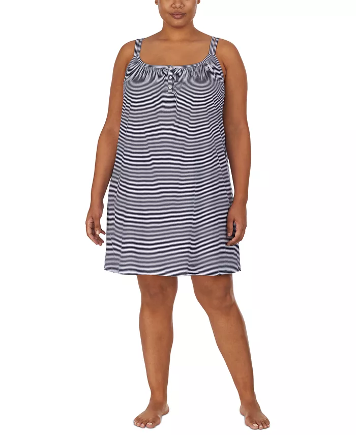 Cotton Knit Double-Strap Nightgown - thumbnail 2