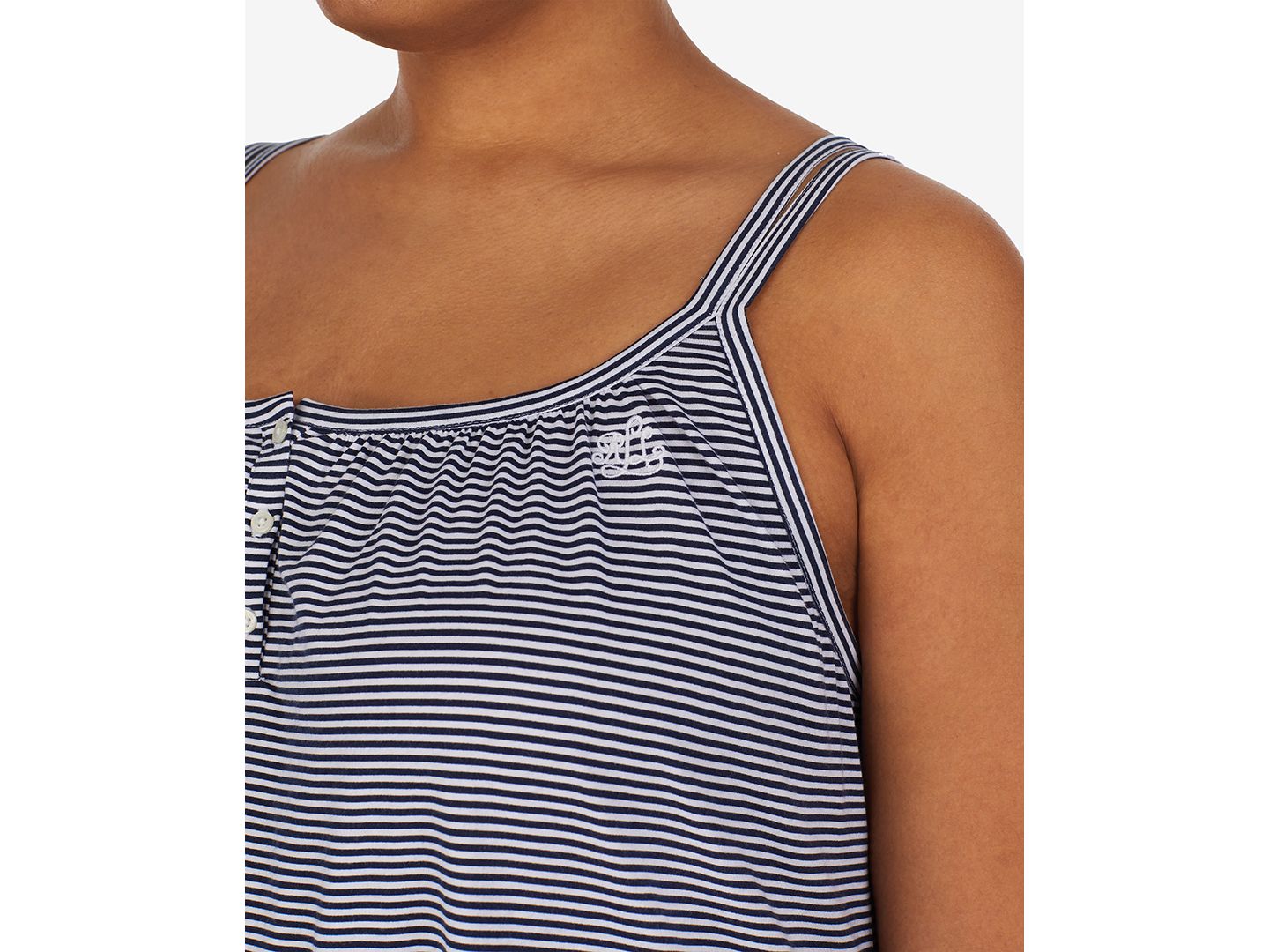 Сорочка Double-Strap, хлопок — Lauren Ralph Lauren, цвет: Тёмный синий / Полосатый — фото 3