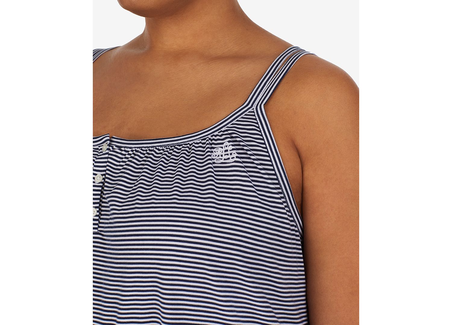 Cotton Knit Double-Strap Nightgown