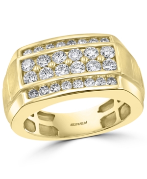 Effy Collection Effy Men's Diamond Elevated Cluster Ring (1-1/2 Ct. T.w.) In 14k Gold In 14k Yellow Gold