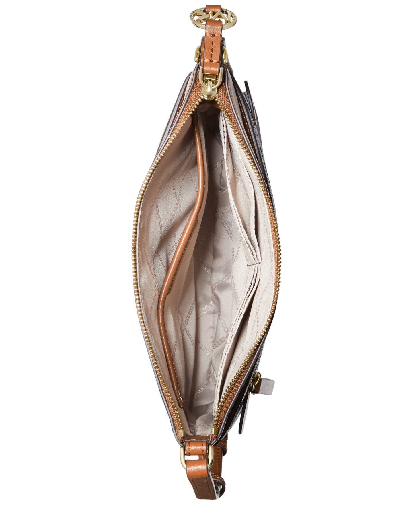 Женская сумка Michael Kors Logo Jet Set Charm Small North South Flat Crossbody, цвет: Коричневый — фото 2