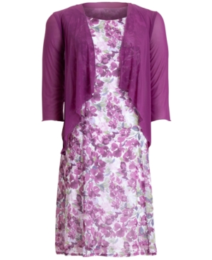 Connected Floral-Print 2-Pc Chiffon Jacket and Dress