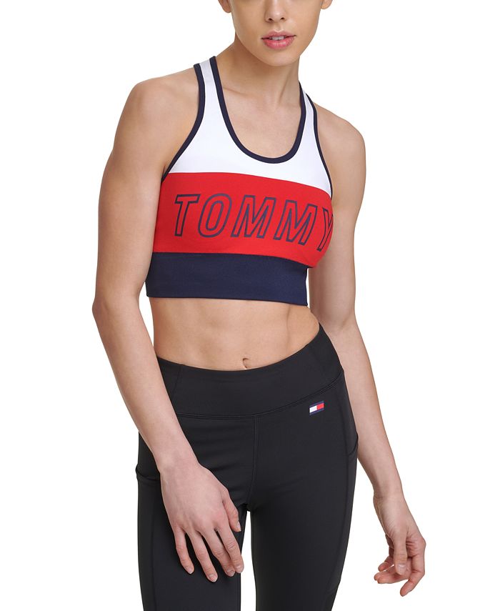 Tommy Hilfiger Colorblocked Low Impact Sports Bra - Macy's