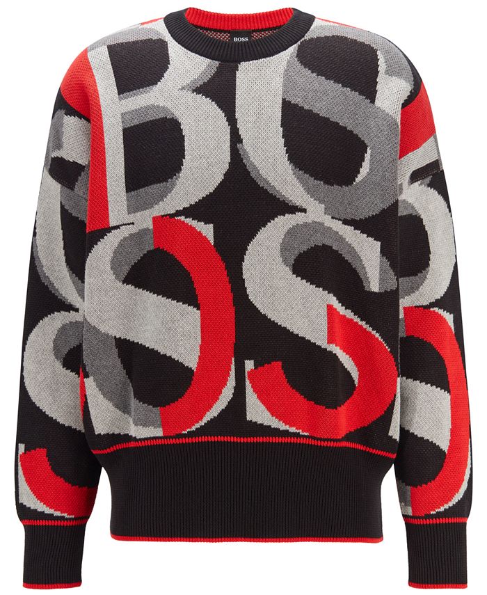 Hugo Boss BOSS Men's Jacquard Logos Sweater & Reviews - Hugo Boss - Men ...