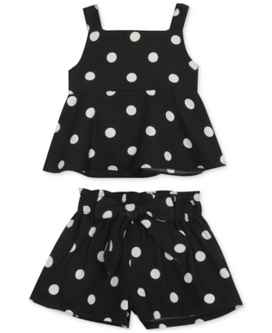 Rare Editions Baby Girls 2-Pc Dot-Print Top & Shorts Set