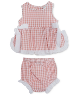 Rare Editions Baby Girls 2-Pc Gingham-Print Top & Bloomers Set