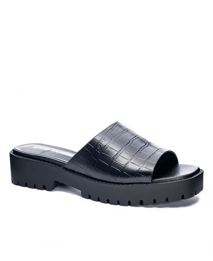 Dirty Laundry Women's Respect Lug Sole Slide Flat Sandals - Macy's