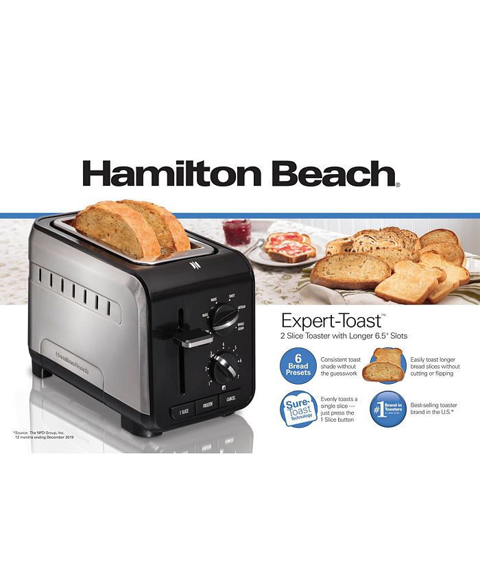 Hamilton Beach ExpertToast 2 Slice Toaster, Adjustable Settings and