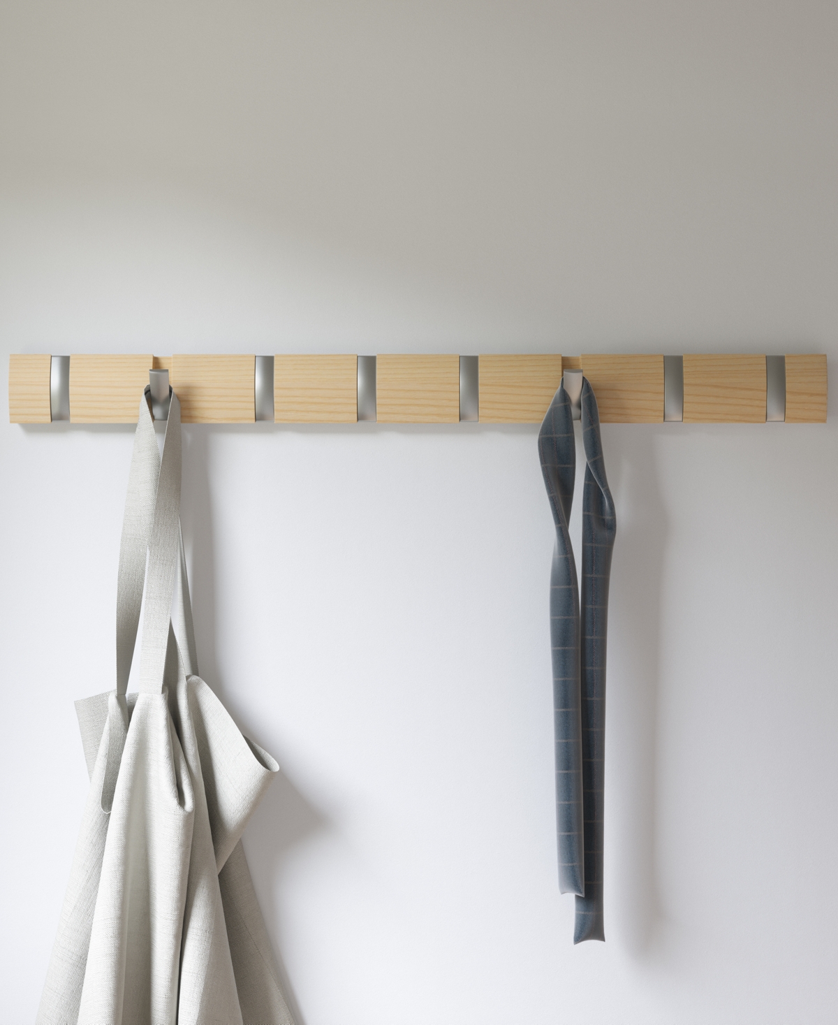 Shop Umbra Flip Wall-mounted 8-hook Coat Rack In Natural